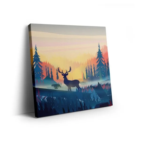 Deer in forest illustration