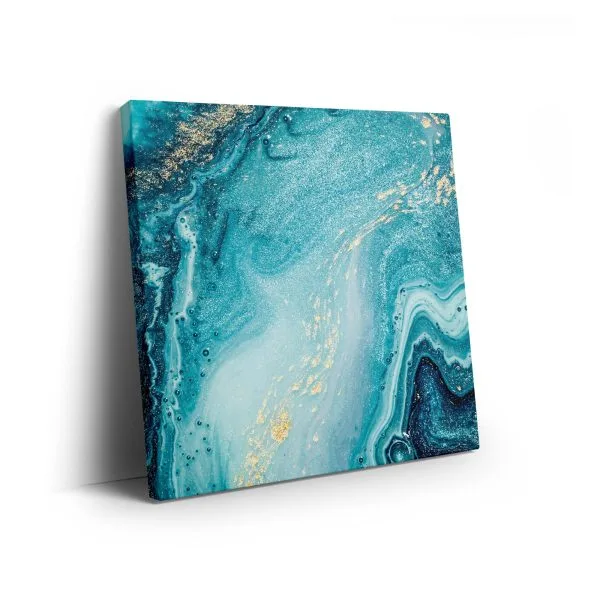 Blue gold abstract marbel