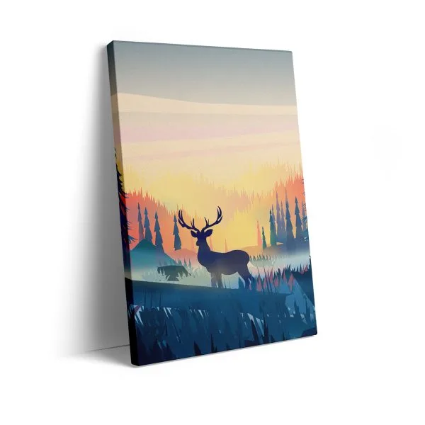 deer illustration forest