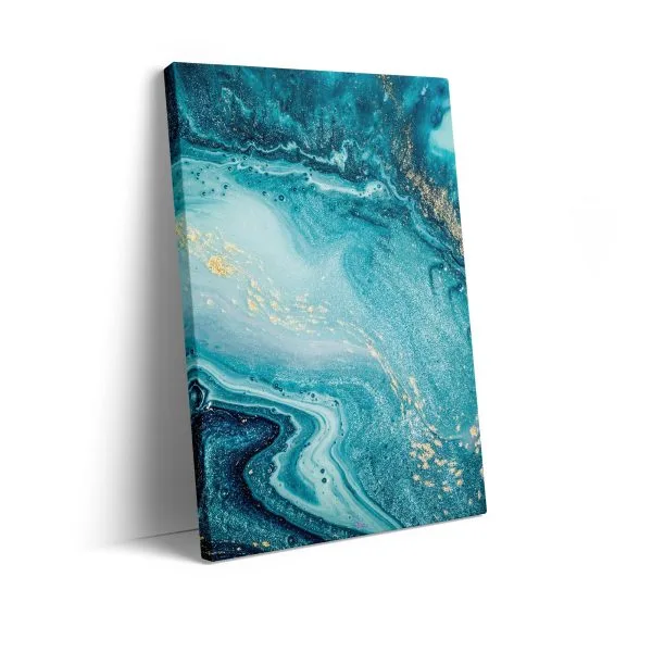 Blue gold abstract marbel