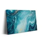 Blue gold abstract marbel