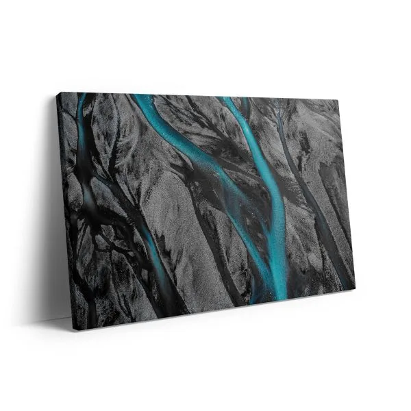 Icelandic river black sand