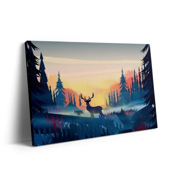 Deer in forest illustration