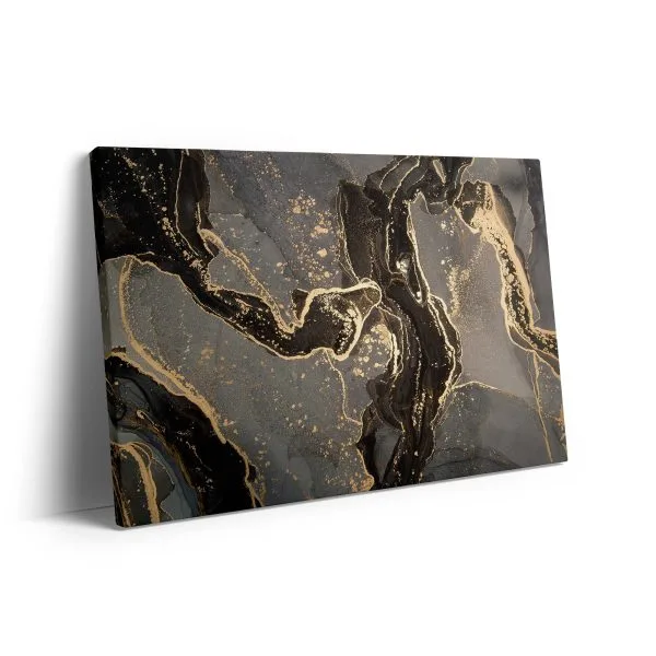 Black gold abstract marbel