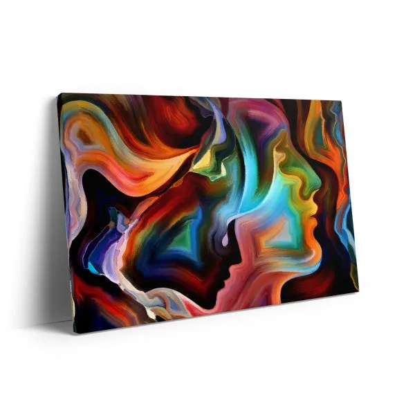 Abstract art side faces