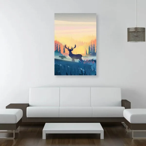 deer illustration forest