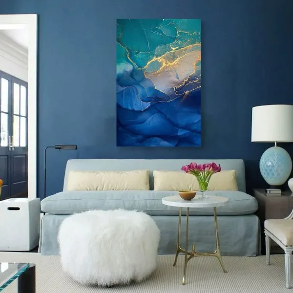 Blue gold marbel