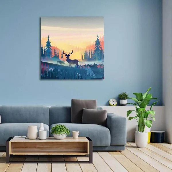 Deer in forest illustration