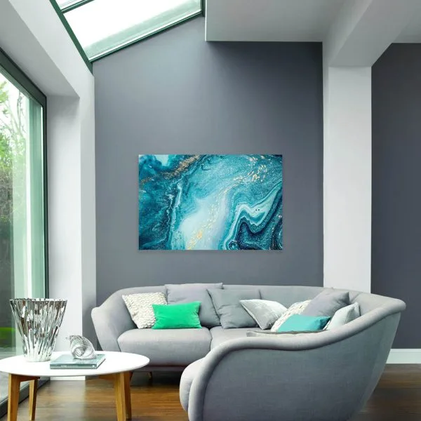 Blue gold abstract marbel