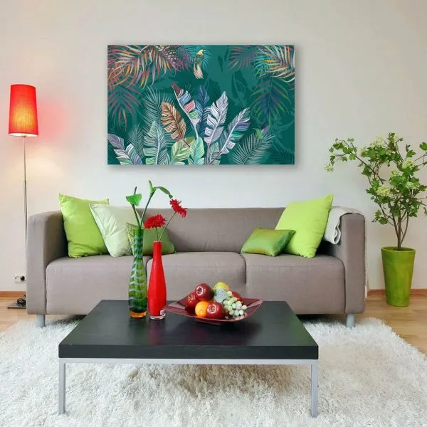 Green floral art