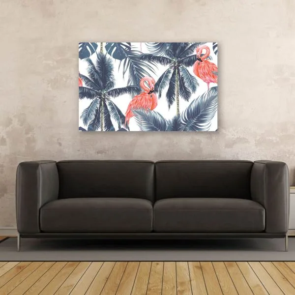 Flamingo palm pattern