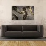 Black gold abstract marbel