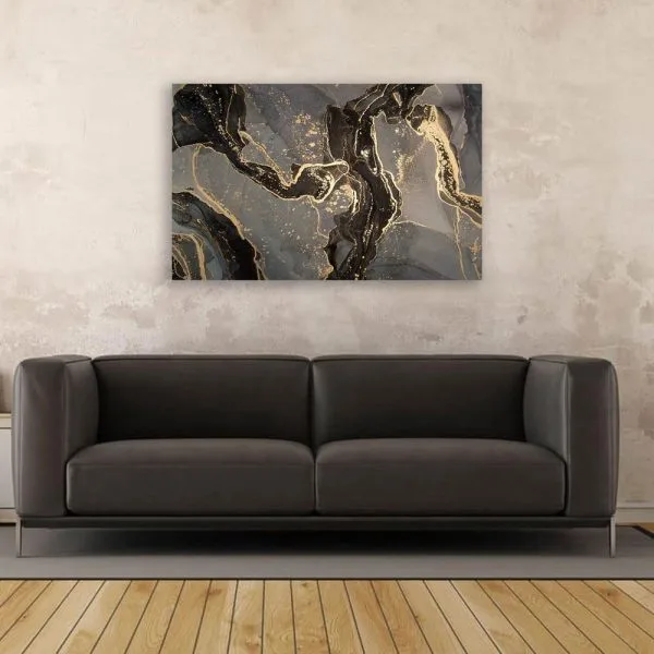 Black gold abstract marbel