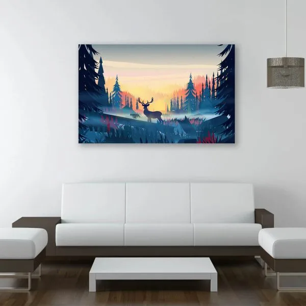 Deer in forest illustration