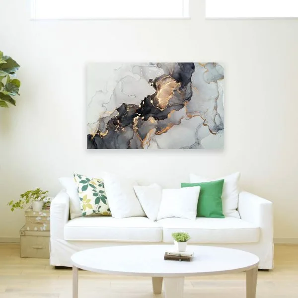 Gold grey marbel
